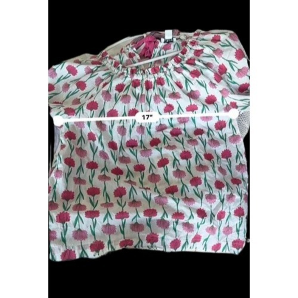 J.Crew Womens Floral Cotton Top M Romantic Feminine Ruffle Cottage Garden - Picture 5 of 7